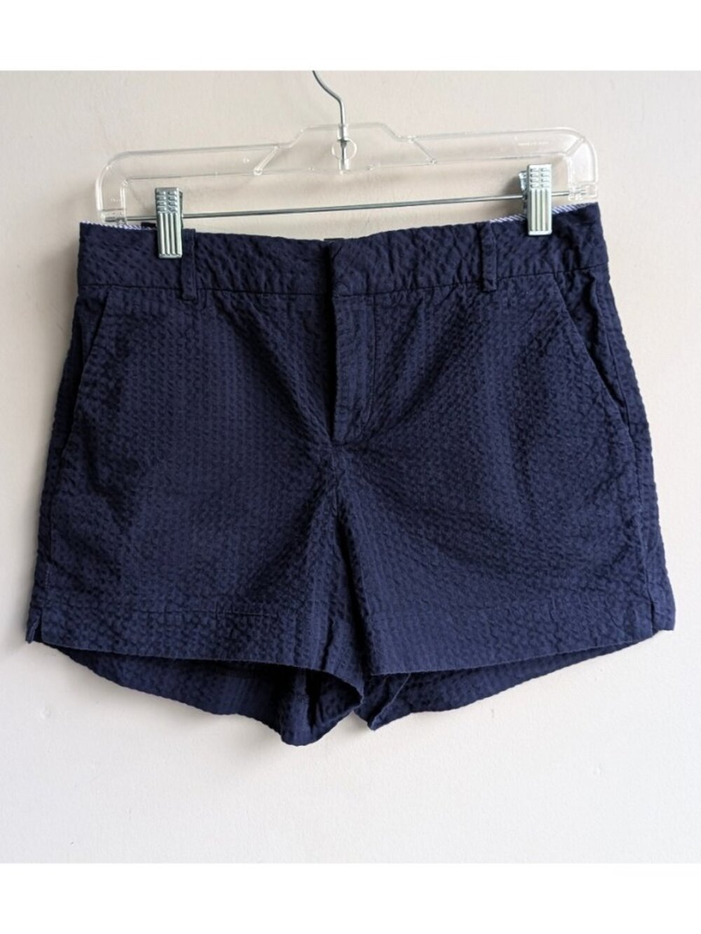 Simons Icone Navy Blue Textured Shorts